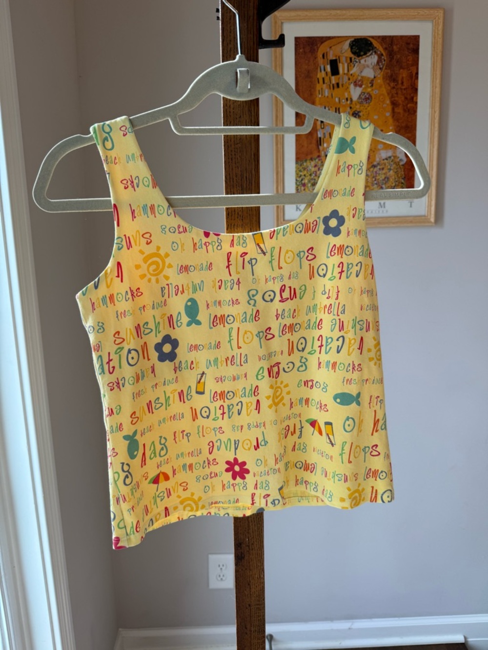 Yellow Graphic Summer Tank Top